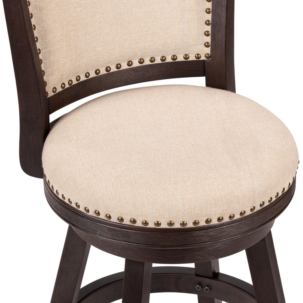 Boraam - Melrose Swivel Counter Stool - Espresso Wire-Brush - 77626 view 5