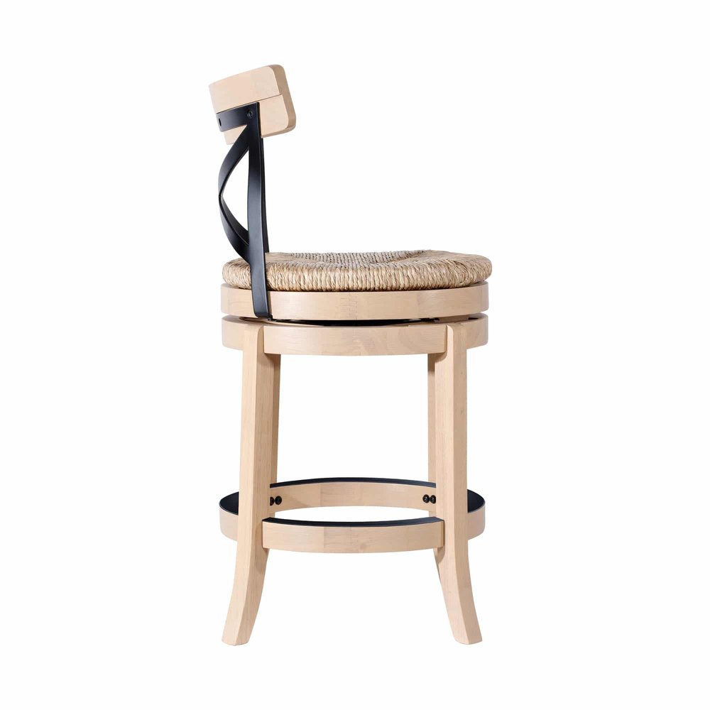 Boraam - Myrtle Swivel Counter Stool - Blonde Oak - 87724 view 3