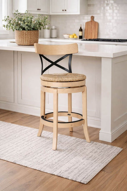 Boraam - Myrtle Swivel Counter Stool - Blonde Oak - 87724 view 8