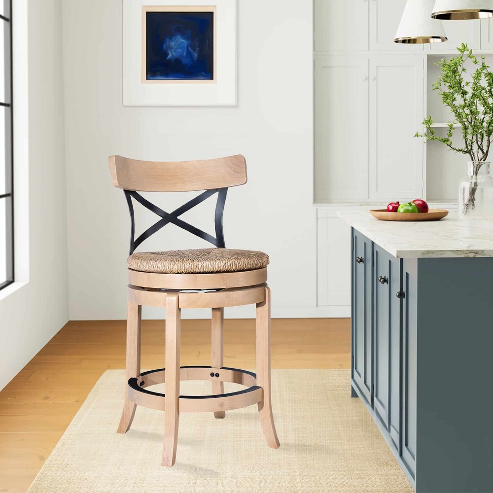 Boraam - Myrtle Swivel Counter Stool - Blonde Oak - 87724 view 9