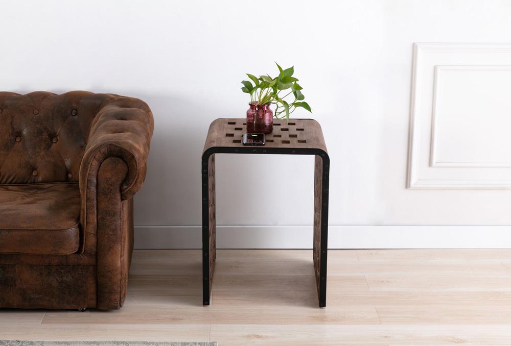 Boraam - Parker End Table with Wireless Phone Charger, Natural - 18139 veiw 6