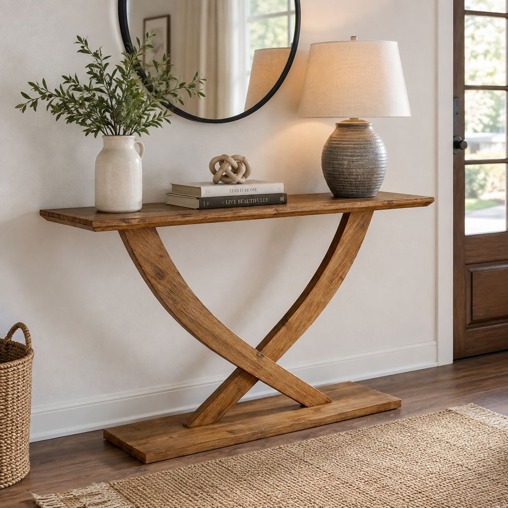 Boraam - Rasmus Console Table - Barnwood Wire-Brush - 77349 view 8