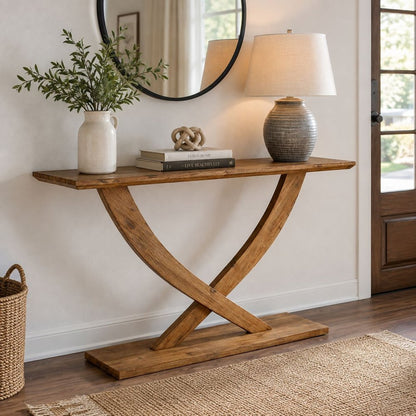 Boraam - Rasmus Console Table - Barnwood Wire-Brush - 77349 view 8