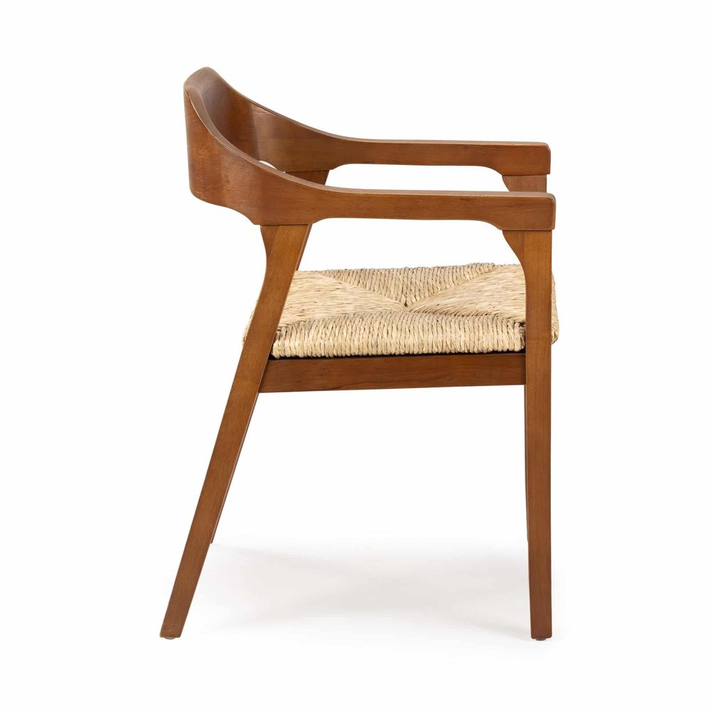 Boraam - Rasmus Dining Rush Armchair - Chestnut Wire-Brush Finish - 77918 view 3