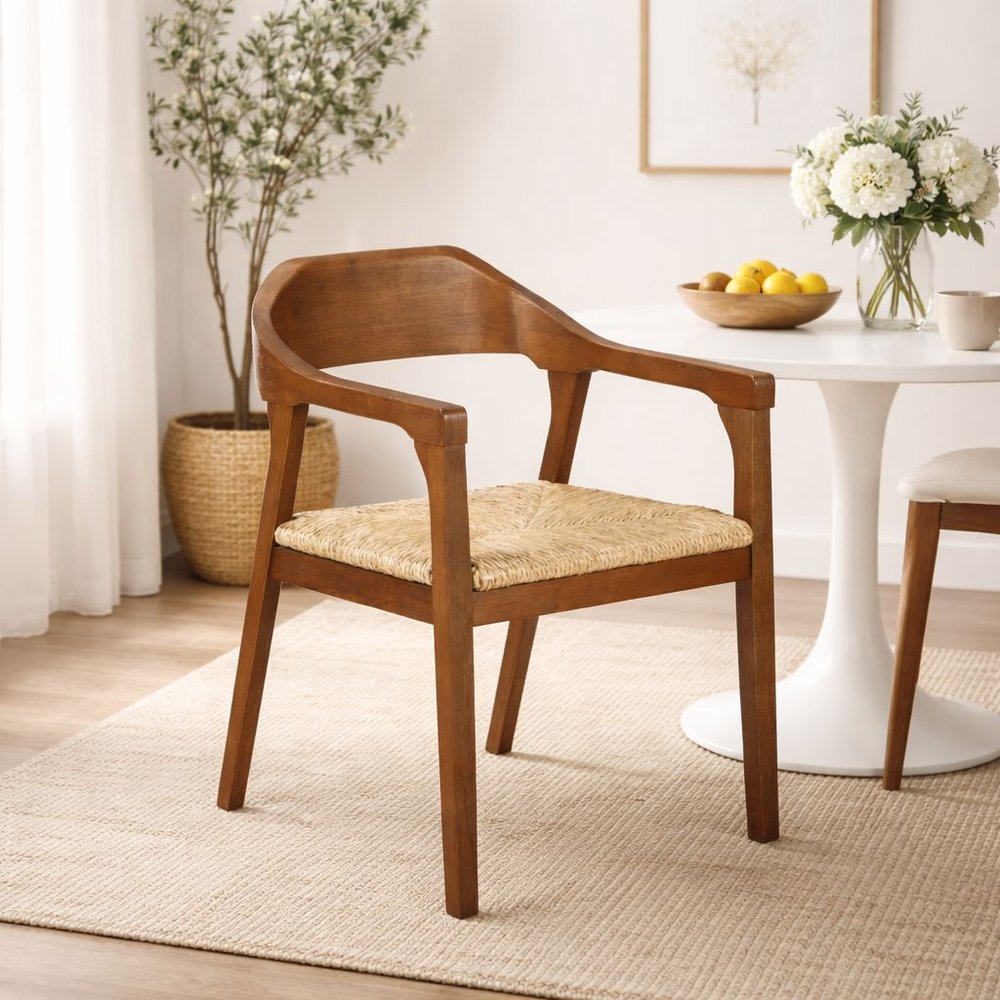 Boraam - Rasmus Dining Rush Armchair - Chestnut Wire-Brush Finish - 77918 view 10