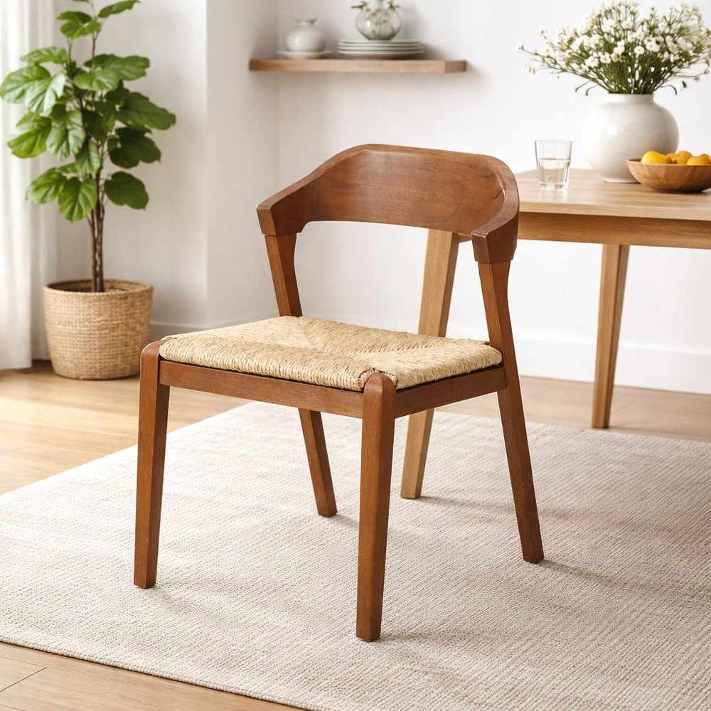 Boraam - Rasmus Dining Rush Side Chair - Chestnut Wire-Brush Finish - 78918 view 9
