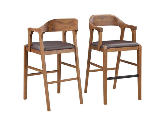 Boraam - Rasmus Wood Bar Stool - Chestnut Wire-Brush Finish - 78029 view 2