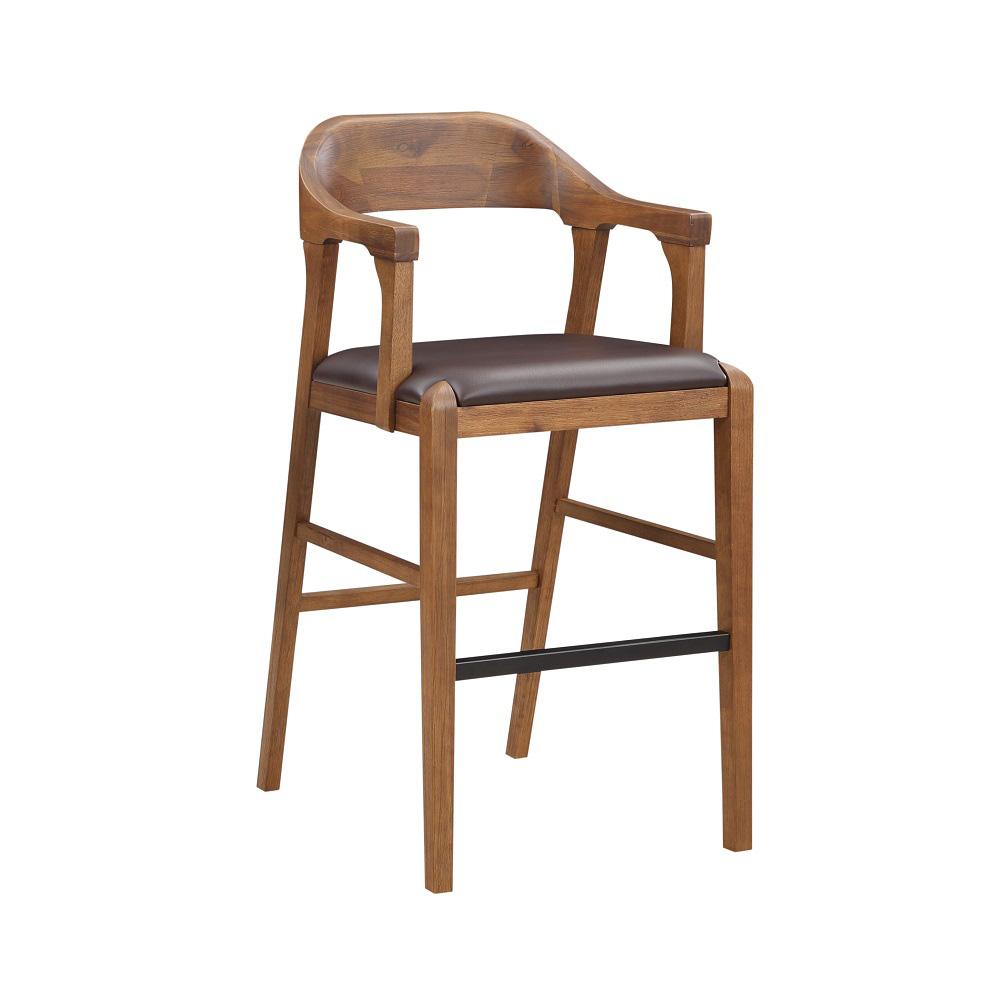 Boraam - Rasmus Wood Bar Stool - Chestnut Wire-Brush Finish - 78029 veiw 1