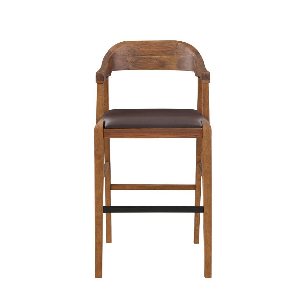 Boraam - Rasmus Wood Bar Stool - Chestnut Wire-Brush Finish - 78029 veiw 3