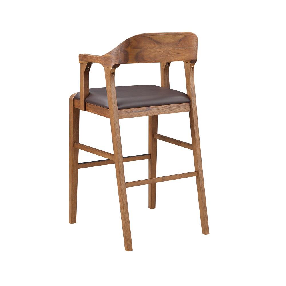 Boraam - Rasmus Wood Bar Stool - Chestnut Wire-Brush Finish - 78029 veiw 4