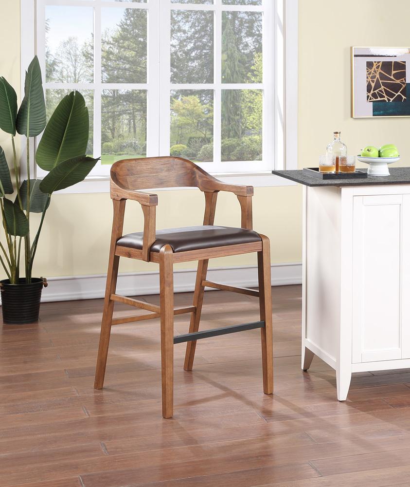 Boraam - Rasmus Wood Bar Stool - Chestnut Wire-Brush Finish - 78029 veiw 7