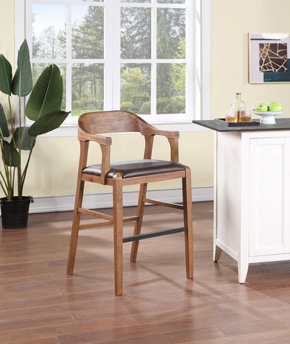 Boraam - Rasmus Wood Bar Stool - Chestnut Wire-Brush Finish - 78029 veiw 7