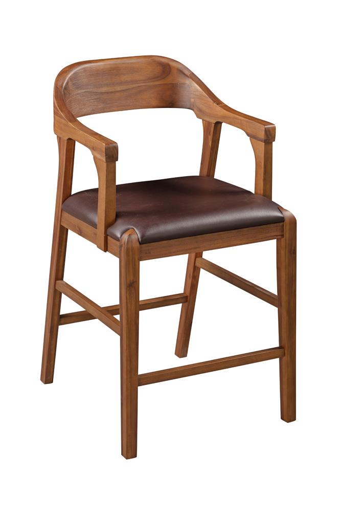 Boraam - Rasmus Wood Counter Stool - Chestnut Wire-Brush Finish - 78024 veiw 1