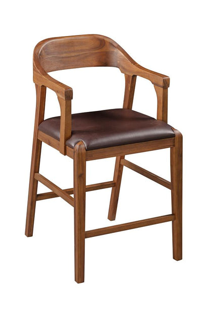 Boraam - Rasmus Wood Counter Stool - Chestnut Wire-Brush Finish - 78024 veiw 1