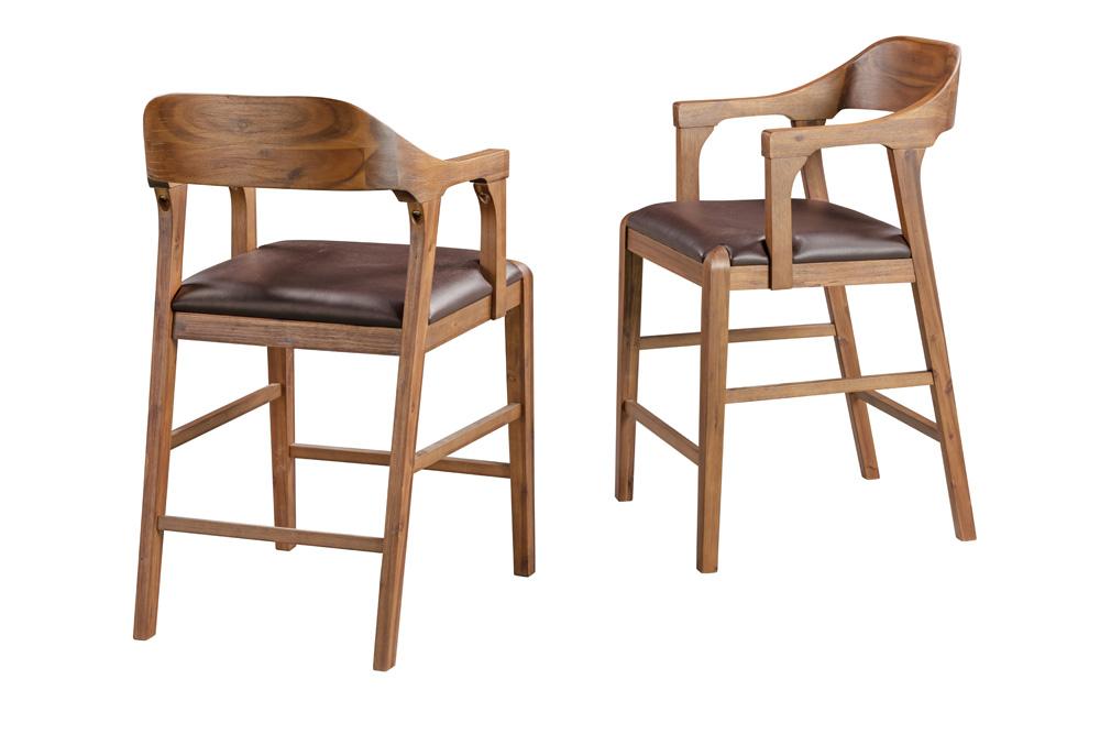 Boraam - Rasmus Wood Counter Stool - Chestnut Wire-Brush Finish - 78024 veiw 2