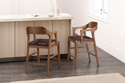 Boraam - Rasmus Wood Counter Stool - Chestnut Wire-Brush Finish - 78024 veiw 7