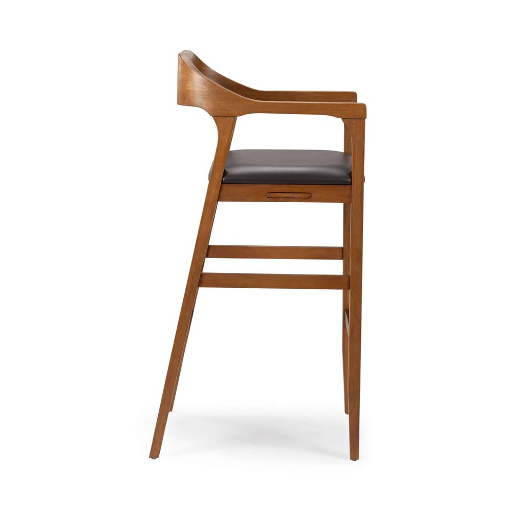 Boraam - Rasmus Wood Extra Tall Bar Stool - Chestnut Wire-Brush Finish - 78034 view 3