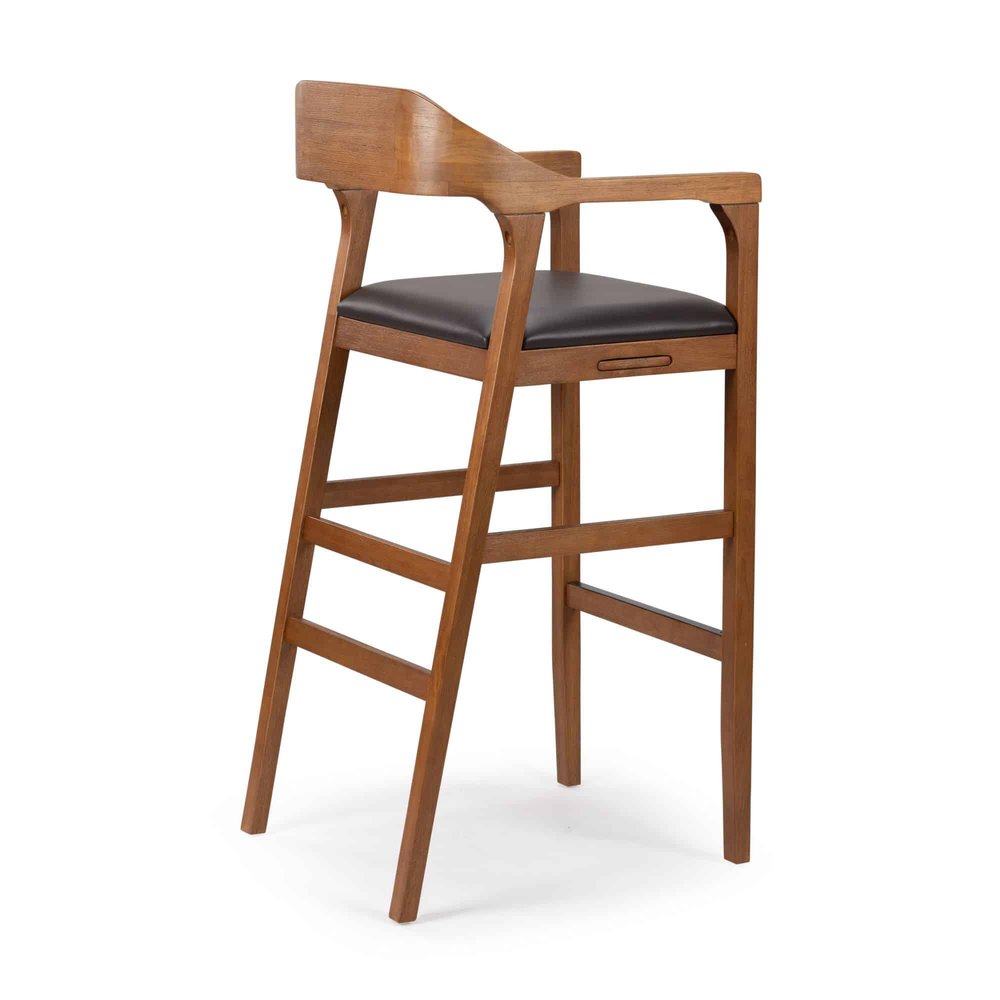 Boraam - Rasmus Wood Extra Tall Bar Stool - Chestnut Wire-Brush Finish - 78034 view 4