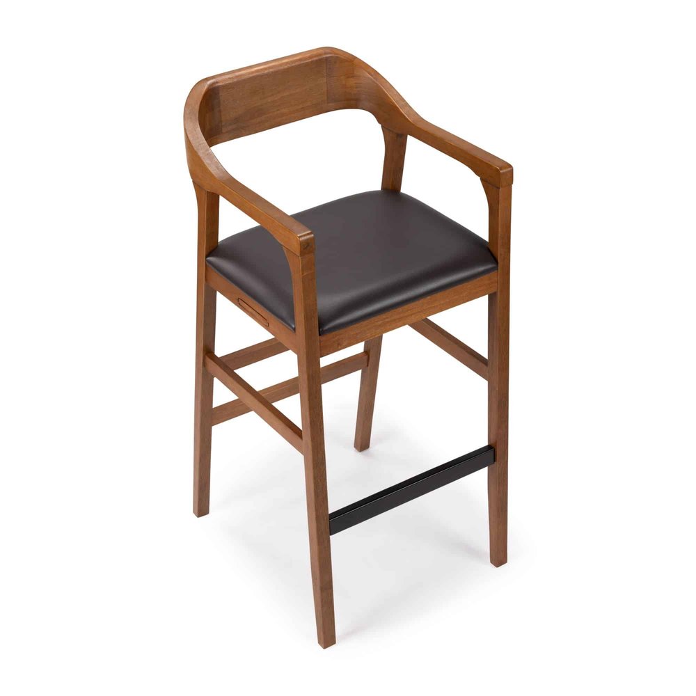 Boraam - Rasmus Wood Extra Tall Bar Stool - Chestnut Wire-Brush Finish - 78034 view 6