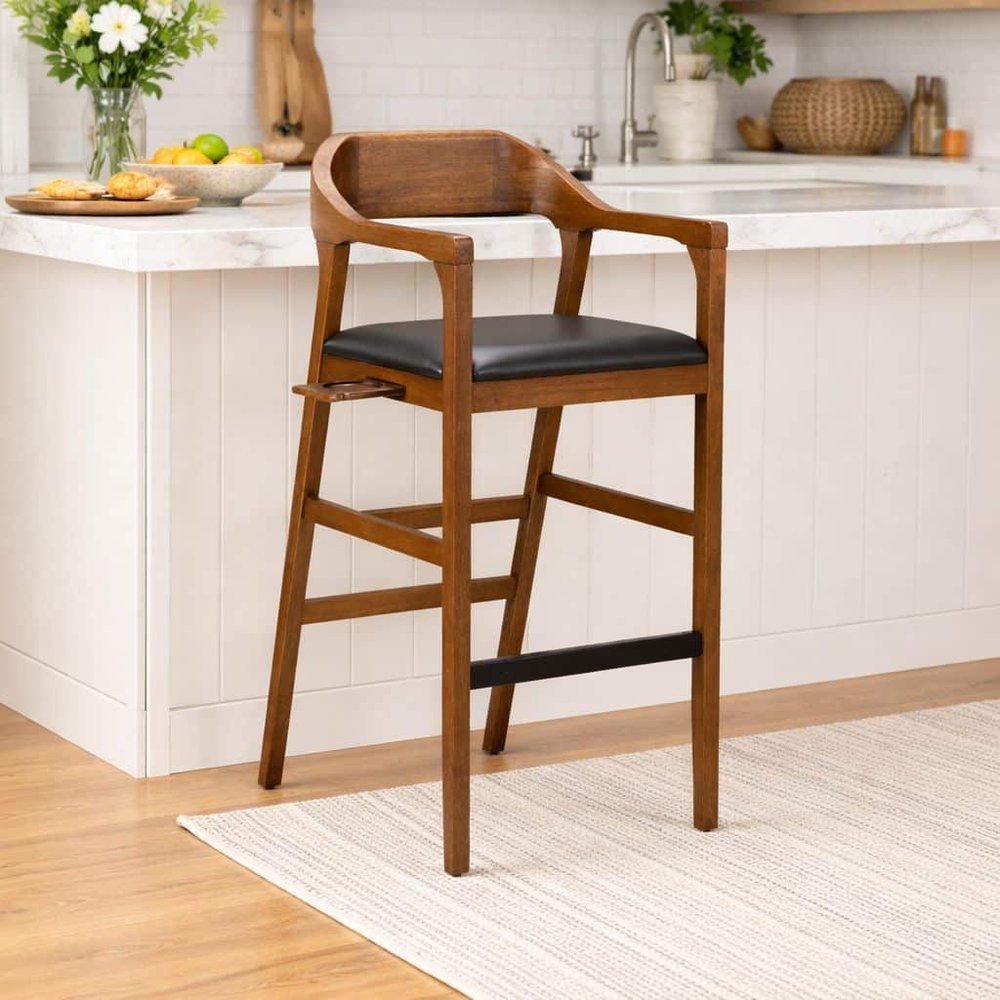 Boraam - Rasmus Wood Extra Tall Bar Stool - Chestnut Wire-Brush Finish - 78034 view 9