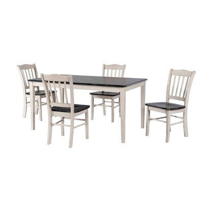 Boraam - Shaker 5-Piece Dining Set - European Black Ash/Antique White - 81736 view 1