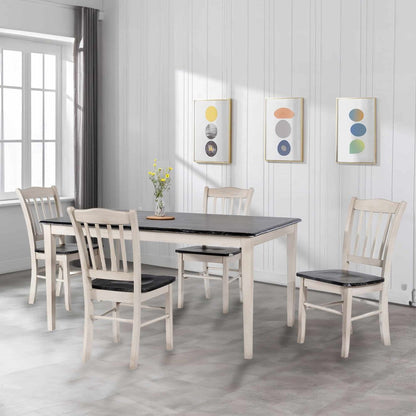 Boraam - Shaker 5-Piece Dining Set - European Black Ash/Antique White - 81736 view 3