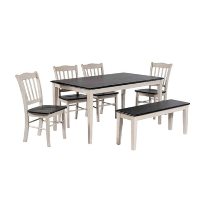 Boraam - Shaker 6-Piece Dining Set - European Black Ash/Antique White - 82736 view 1