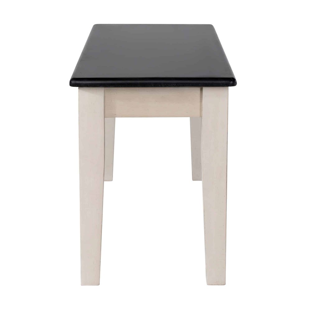 Boraam - Shaker Dining Bench - European Black Ash/Antique White - 30118 view 3