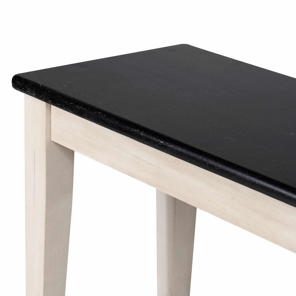 Boraam - Shaker Dining Bench - European Black Ash/Antique White - 30118 view 4