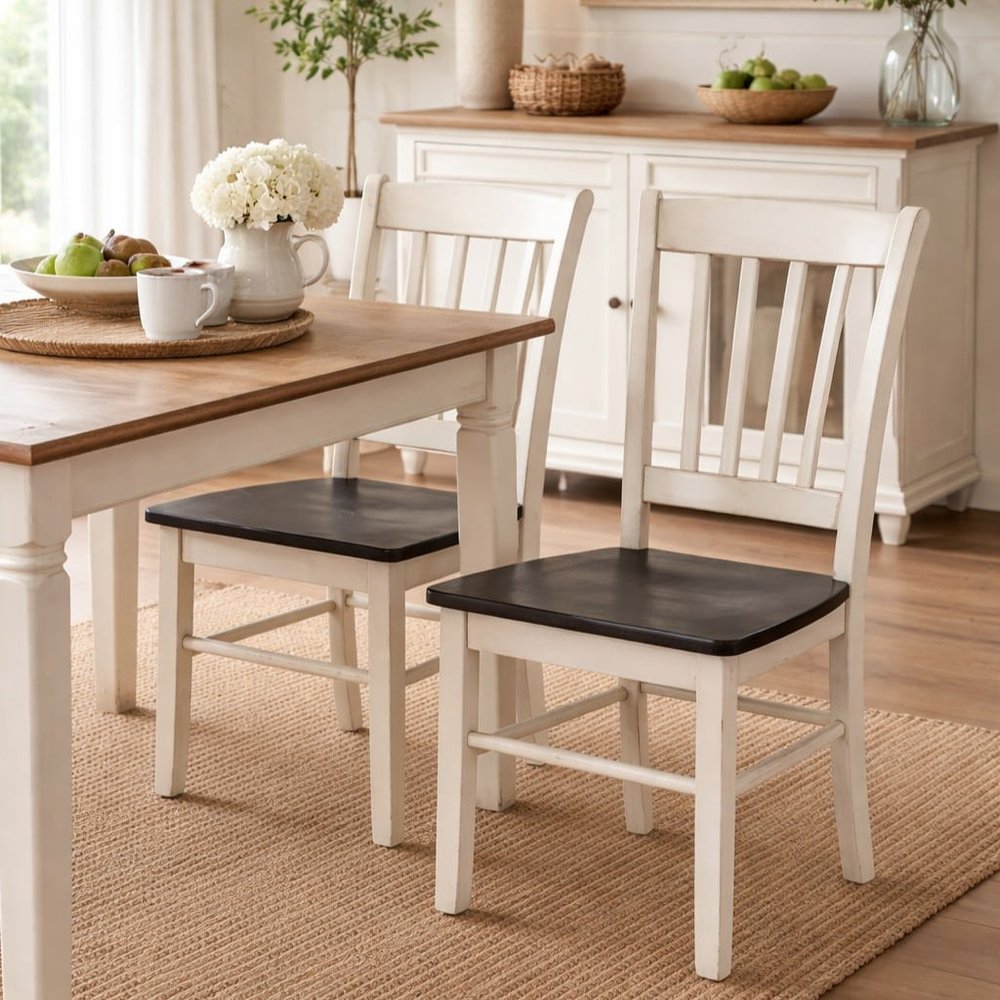 Boraam - Shaker Dining Chairs - European Black Ash/Antique White (Set of 2) - 30018 view 10