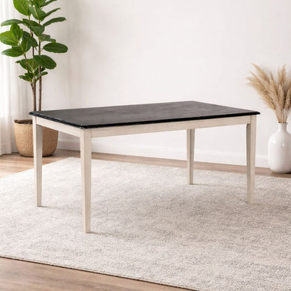 Boraam - Shaker Rectangular Wood Dining Table - European Black Ash/Antique White - 70436 view 5