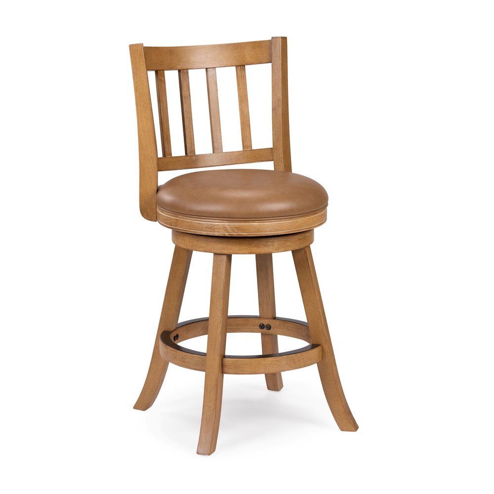 Boraam - Sheldon Swivel Counter Stool - Driftwood Wire-Brush - 78026 view 1