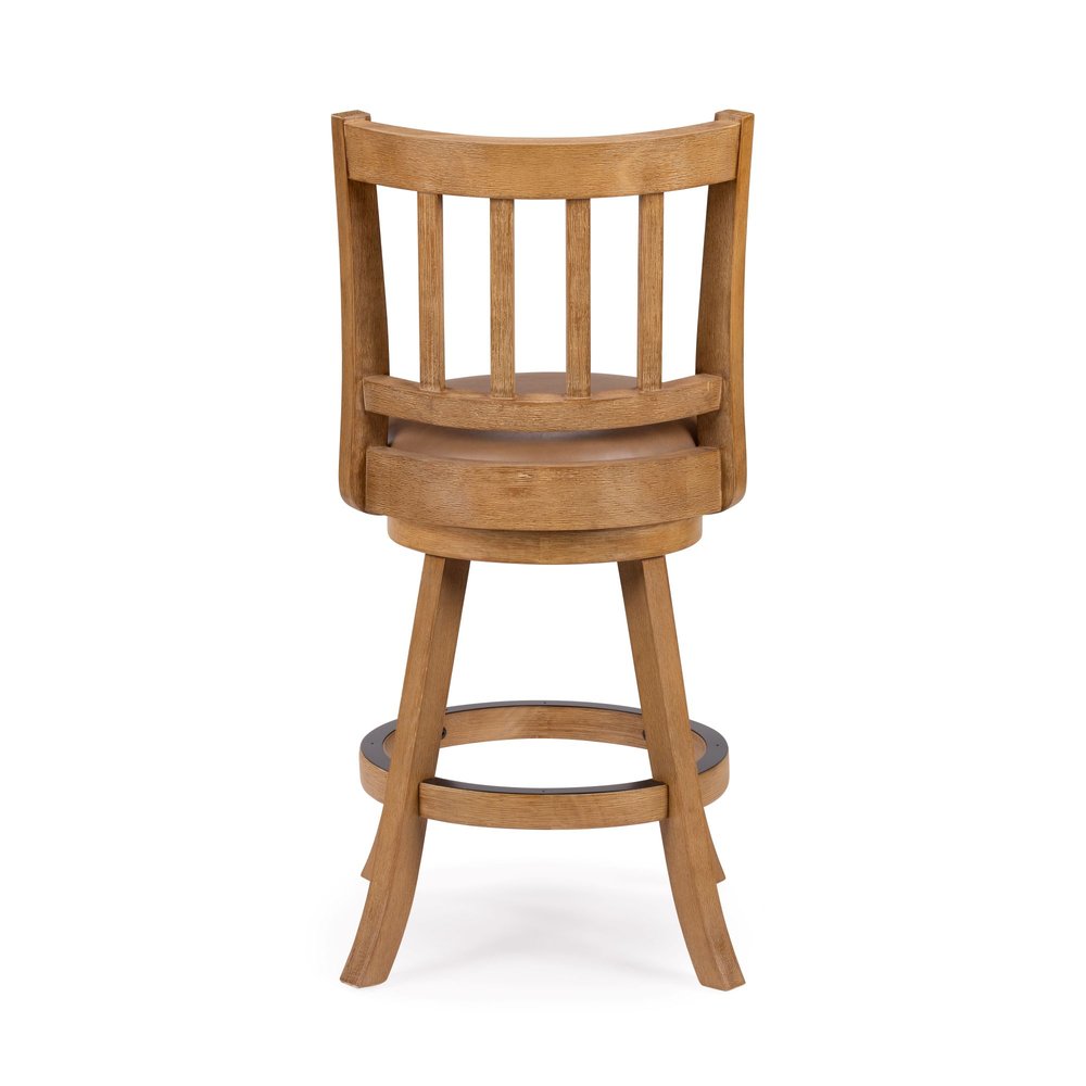 Boraam - Sheldon Swivel Counter Stool - Driftwood Wire-Brush - 78026 view 4