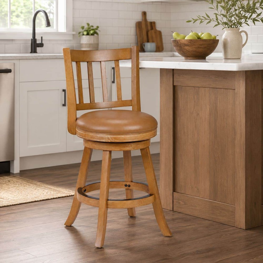 Boraam - Sheldon Swivel Counter Stool - Driftwood Wire-Brush - 78026 view 9