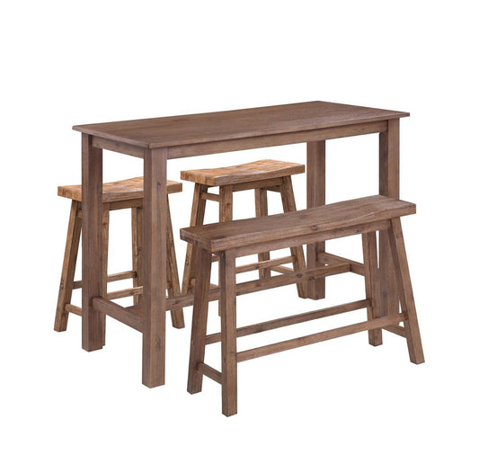 Boraam - Sonoma 4pc Pub Set - Barnwood Wire-Brush Finish - 75027 veiw 1