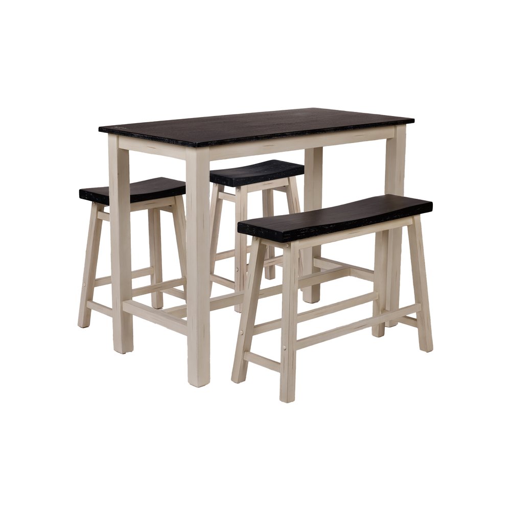 Boraam - Sonoma 4pc Pub Set - European Black/Antique White - 75725 view 1
