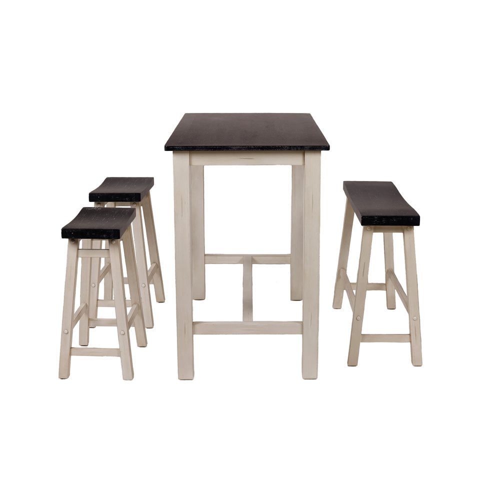 Boraam - Sonoma 4pc Pub Set - European Black/Antique White - 75725 view 2