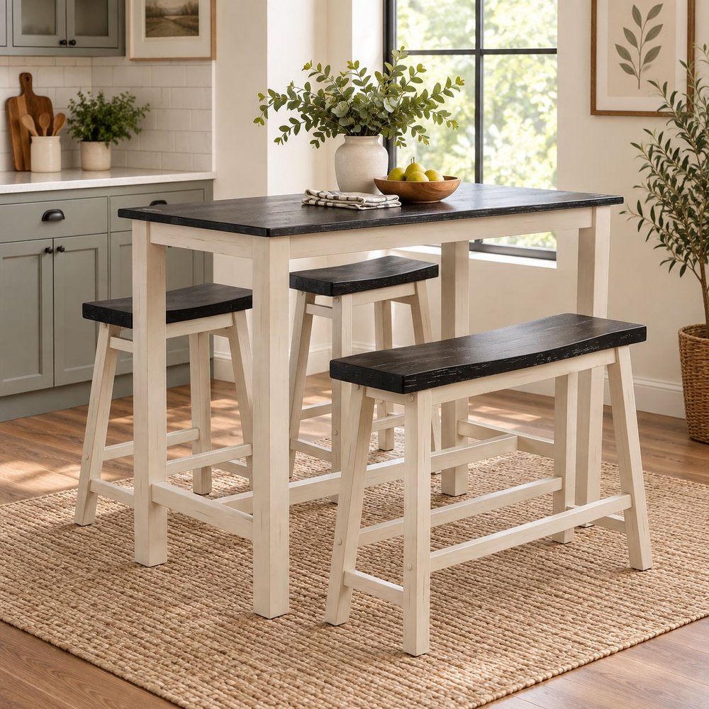 Boraam - Sonoma 4pc Pub Set - European Black/Antique White - 75725 view 4