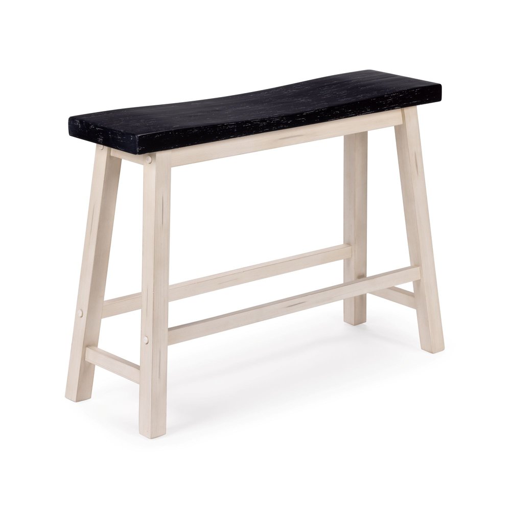 Boraam - Sonoma Backless Bench - Antique White/European Black - 75825 view 1