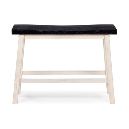 Boraam - Sonoma Backless Bench - Antique White/European Black - 75825 view 2