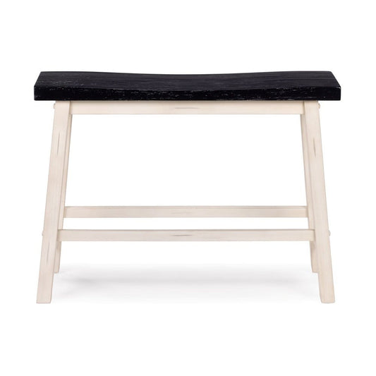 Boraam - Sonoma Backless Bench - Antique White/European Black - 75825 view 2