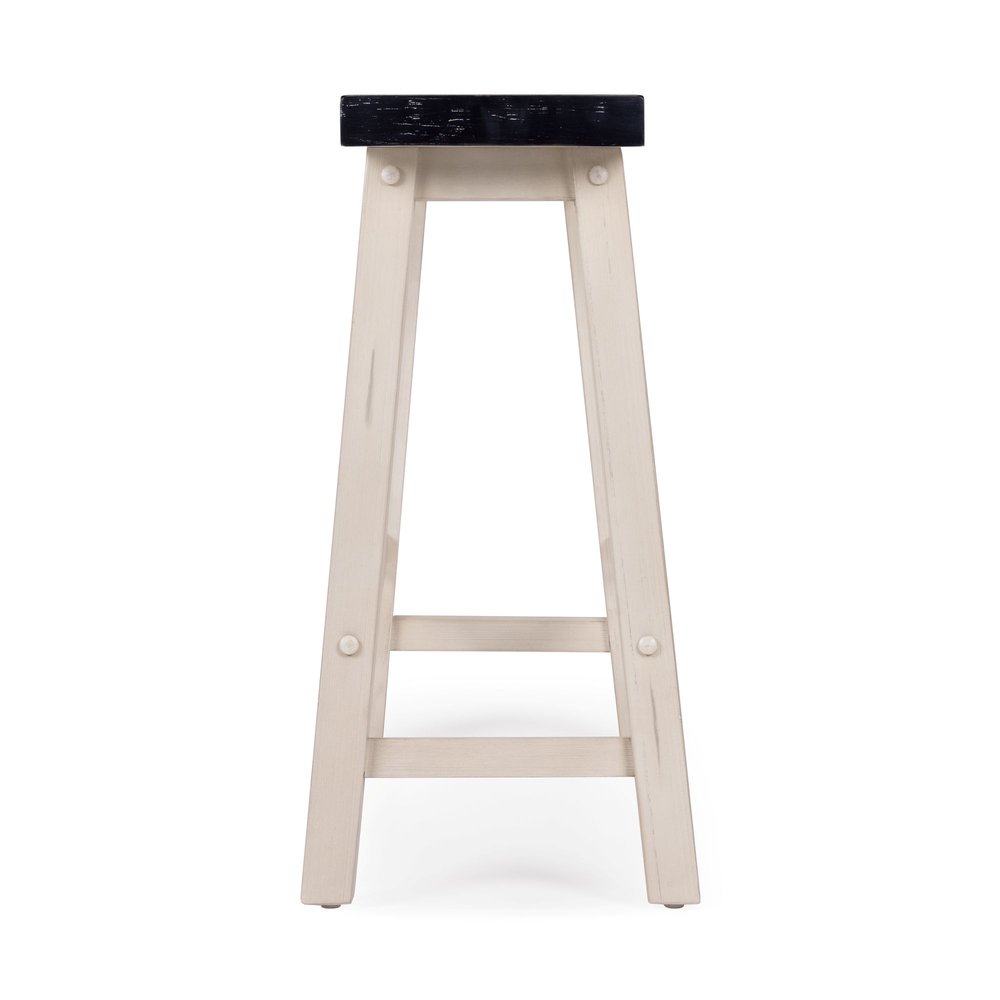 Boraam - Sonoma Backless Bench - Antique White/European Black - 75825 view 3