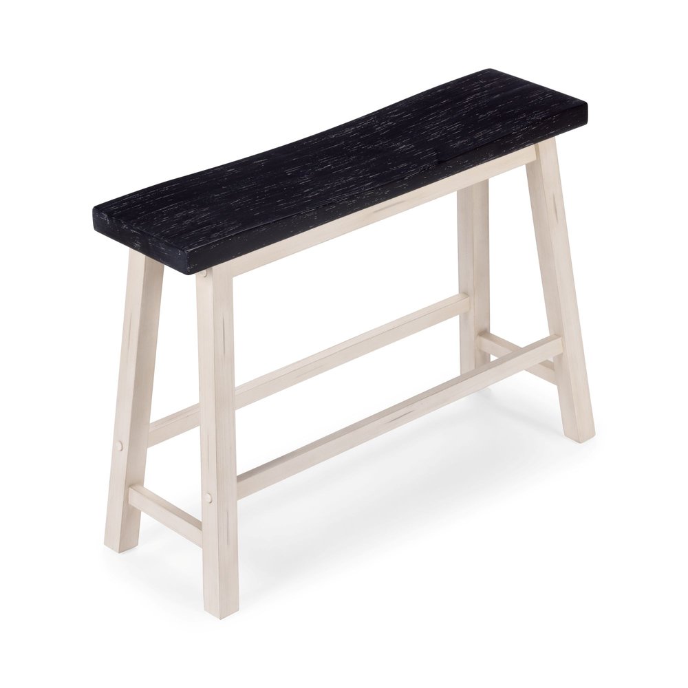 Boraam - Sonoma Backless Bench - Antique White/European Black - 75825 view 5