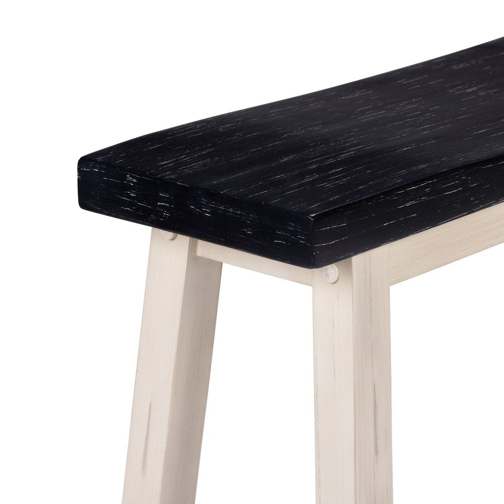 Boraam - Sonoma Backless Bench - Antique White/European Black - 75825 view 6