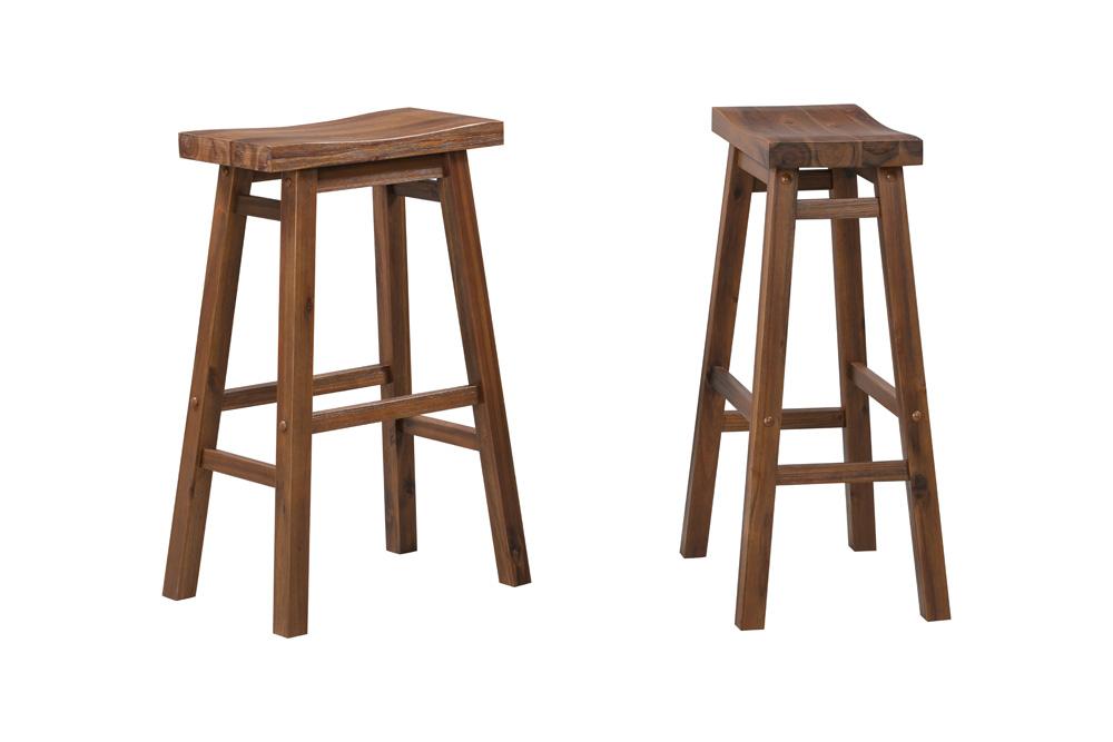 Boraam - Sonoma Backless Saddle Bar Stools - Chestnut Wire-Brush - Set of 2 - 75329 view 1