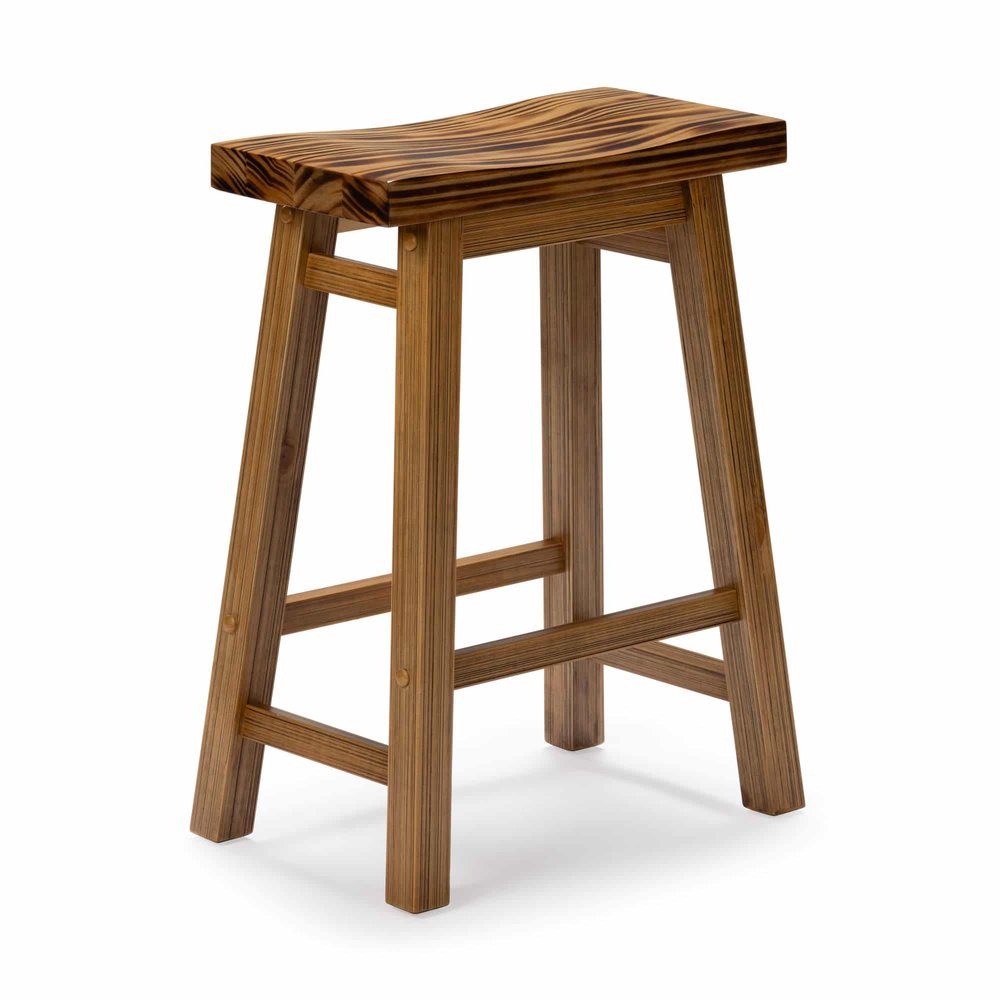 Boraam - Sonoma Backless Saddle Counter Stool - Burnt Natural - 80324 view 1