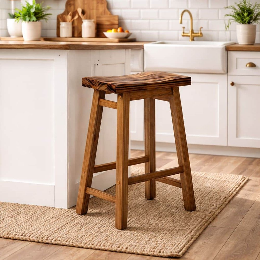 Boraam - Sonoma Backless Saddle Counter Stool - Burnt Natural - 80324 view 9