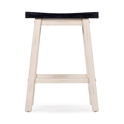 Boraam - Sonoma Backless Saddle Counter Stool - European Black/Antique White - 70224 view 2