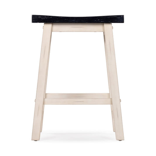 Boraam - Sonoma Backless Saddle Counter Stool - European Black/Antique White - 70224 view 2