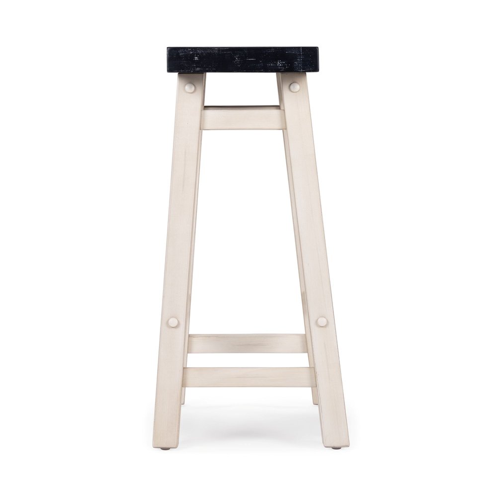 Boraam - Sonoma Backless Saddle Counter Stool - European Black/Antique White - 70224 view 3